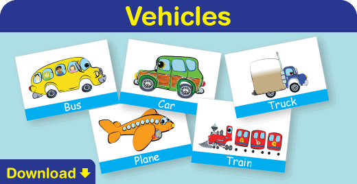 Click to download our free vehicles flash cards!